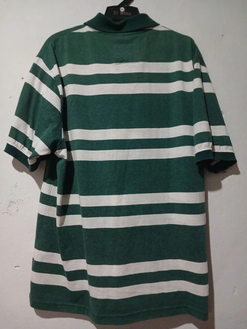 Camisa Polo Listrada Verde e Branca - Foto 2