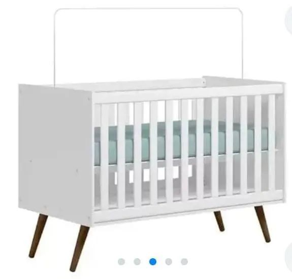 Berço Infantil Retrô Cinza com Colchão - Foto 4