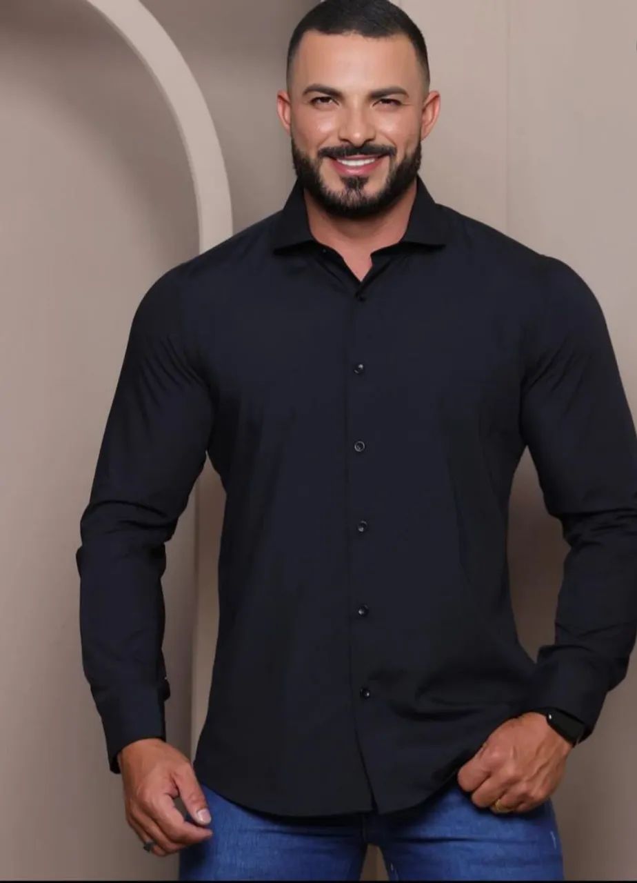 Camisas Masculinas Preta 