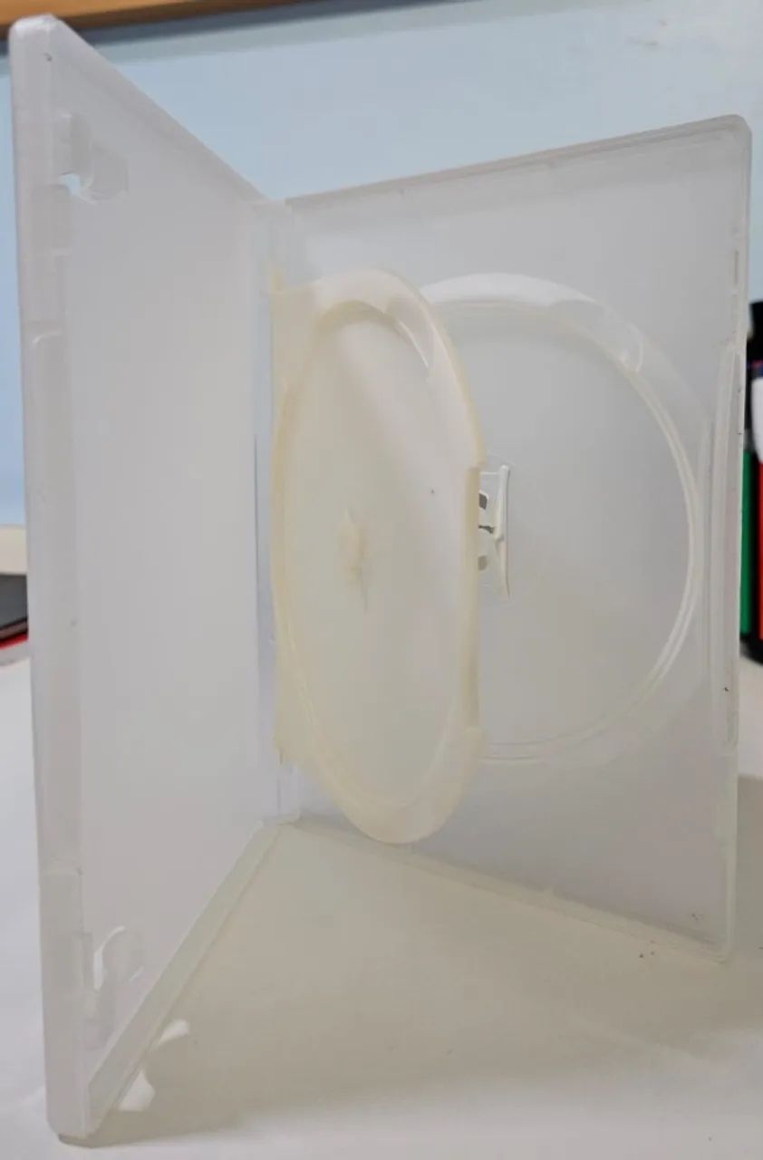 Estojo Box DUPLO padrão AMARAY para DVD branco translúcido Pack com 5 - Foto 2