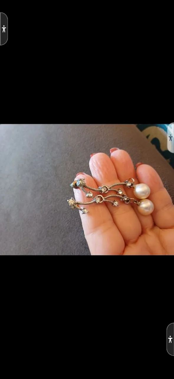 Brincos de pérola e zircônia - Luxo e elegância! - Foto 2