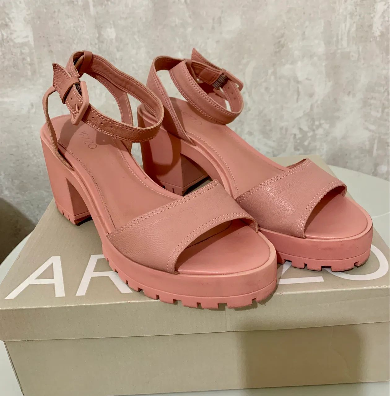 (AREZZO 37) SANDÁLIA AREZZO COURO TRATORADA ROSÊ BLUSH - Foto 4