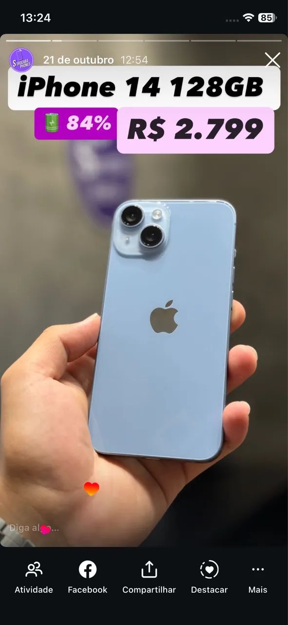 iPhone 14 128GB - Seminovo com garantia 