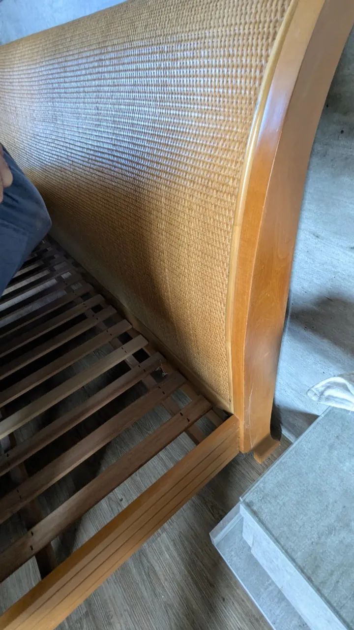 Cama Queen Saccaro com cabeceira em palha - Foto 5
