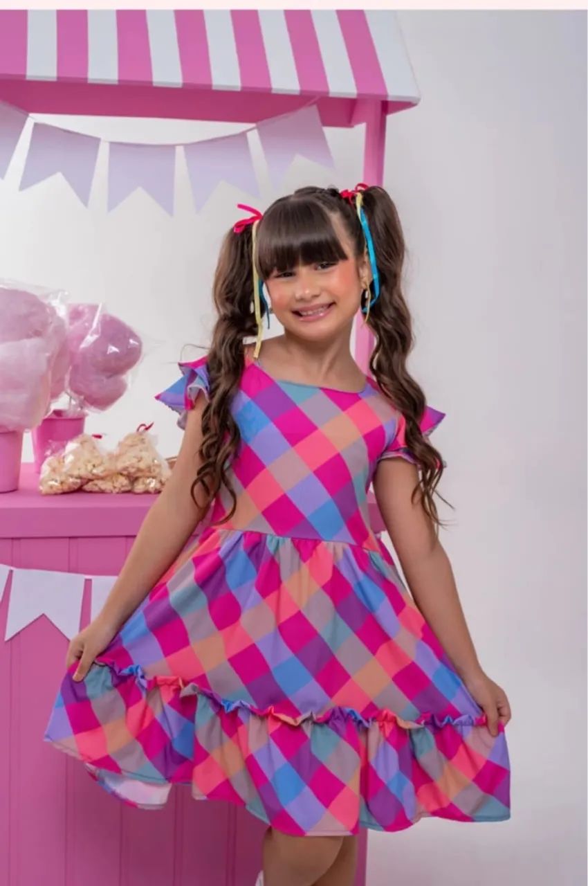 Conjunto Infantil Festa Junina - Blusa xadrez e saia - Foto 3