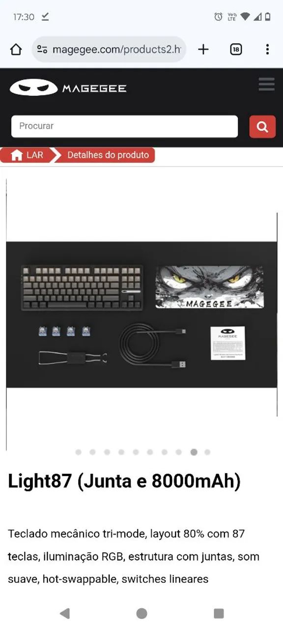 Teclado Mecânico MageGee Light87 - Premium - Foto 3