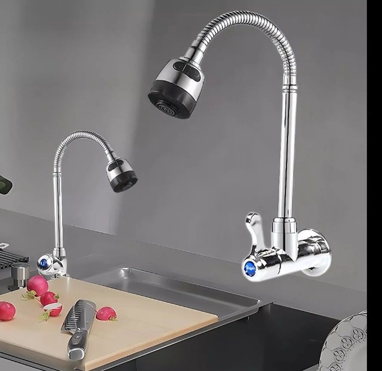 Stainless Steel Silver-Colored Wall-Mounted Faucet and Other Models64750512962049121