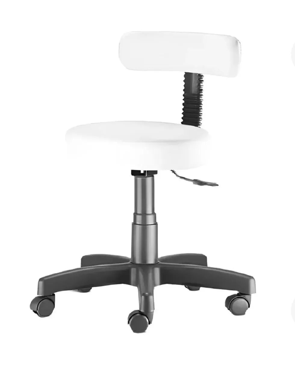 Cadeira Mocho Giratória Branca com Encosto