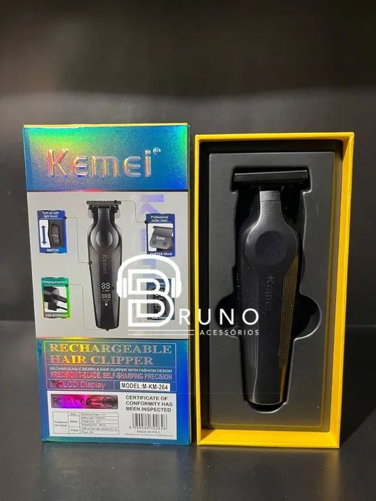 Máquina de cortar cabelo Kemei com display digital - Foto 3