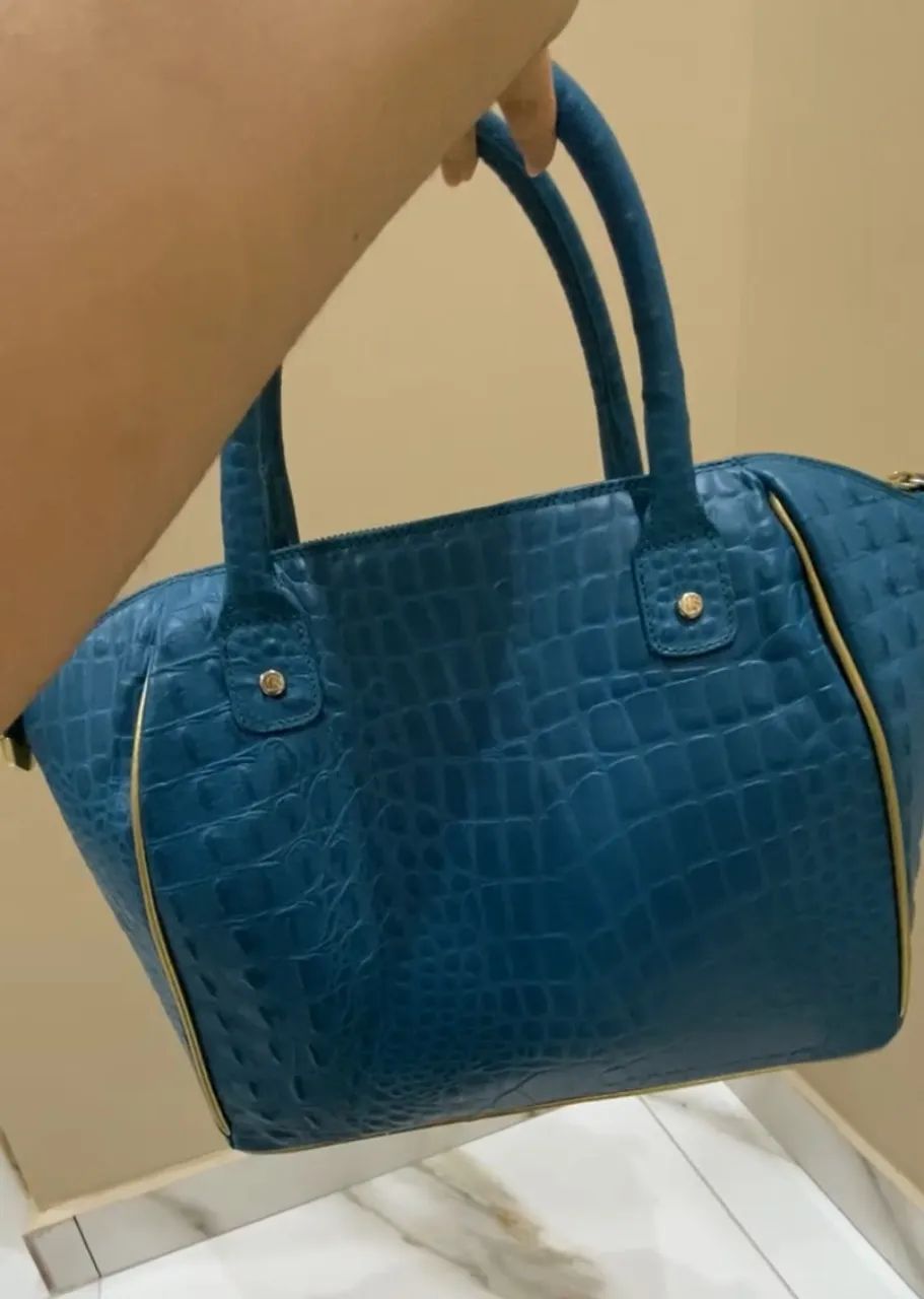 Bolsa Azul Carmen Steffens Franjas  - Foto 3