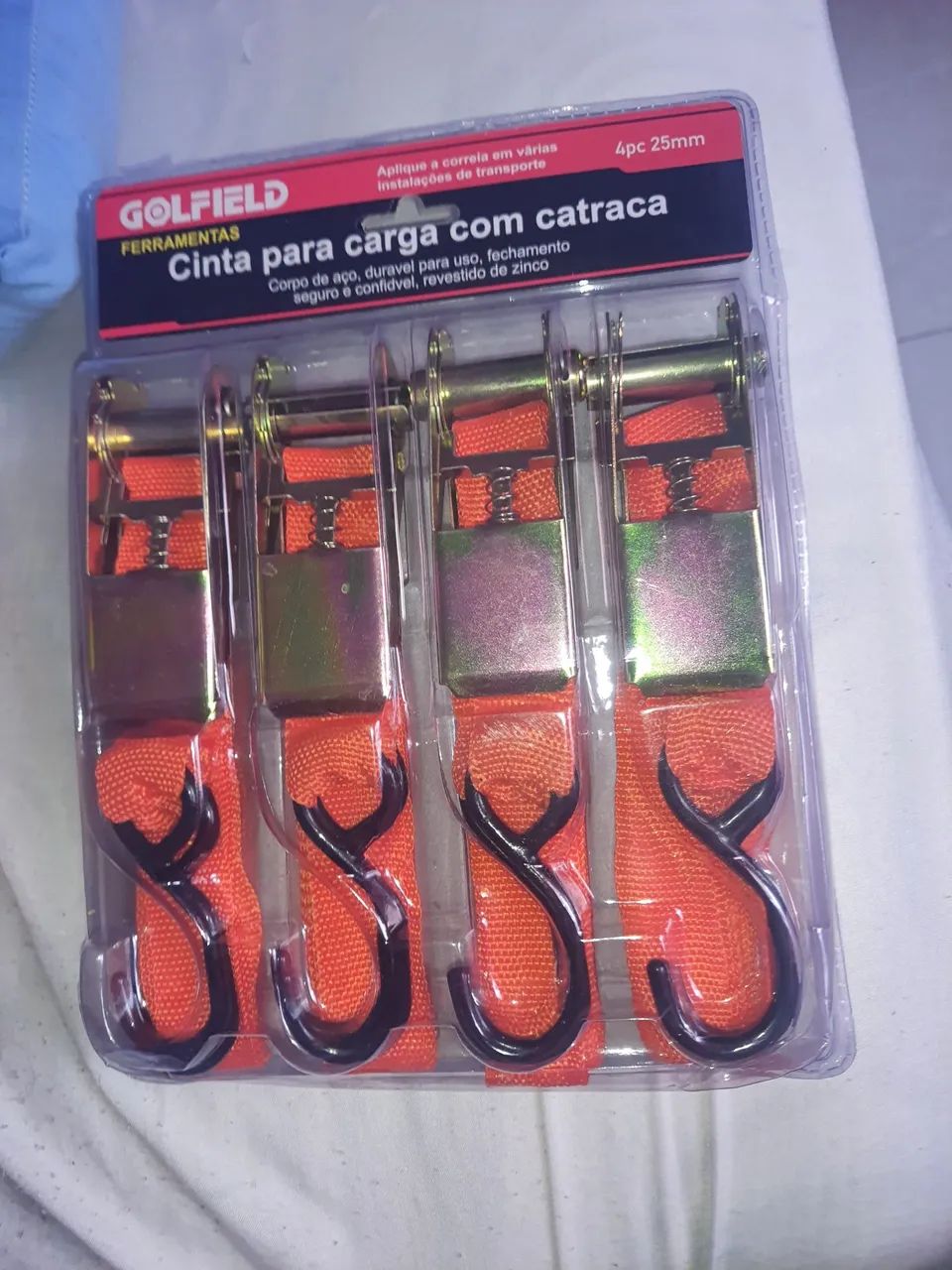 Cinta para Carga com Catraca 25mm - 4 Peças