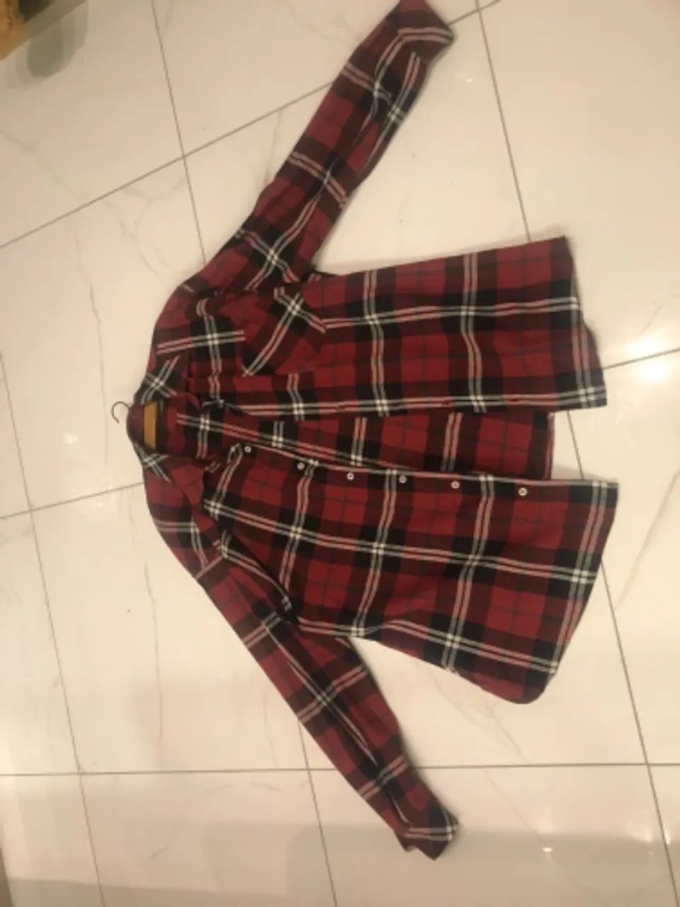 Blusa unissex em xadrez belíssimo mangas compridas para qualquer composição nunca usado  - Foto 4