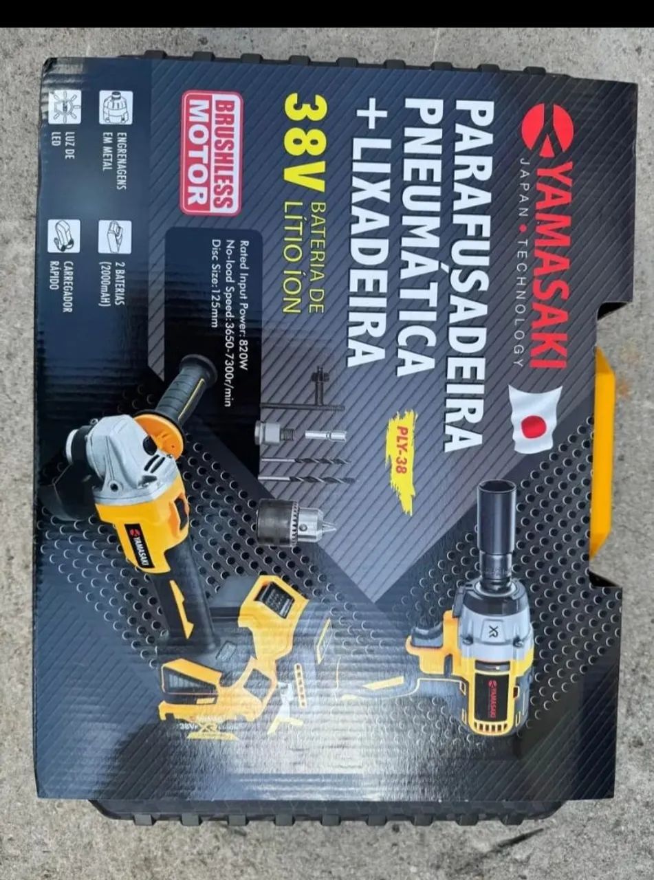 Kit 2 em 1 Chave de impacto + Parafusadeira  a bateria 38v  - Foto 5