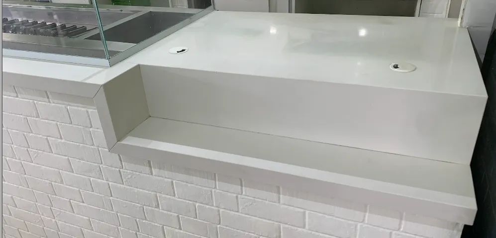 Linda pedra branca em 4 peças ideal para bancada/balcão atendimento - Foto 4