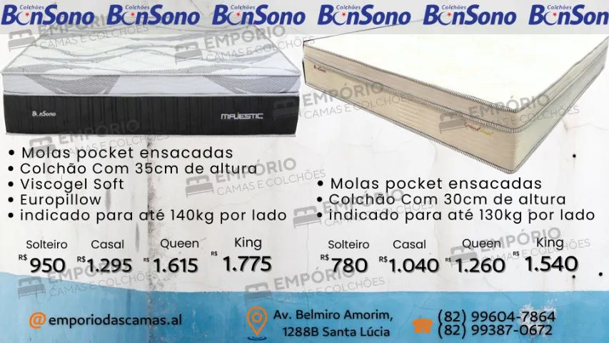 Colchão BonSono molas ou espuma colchões solteiro casal Queen King  - Foto 4