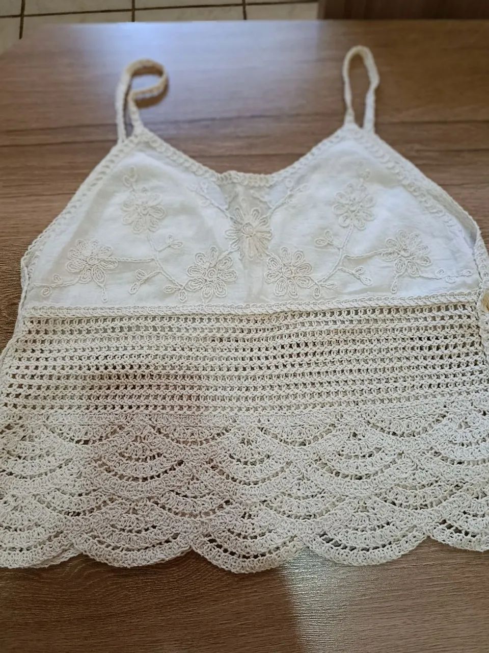 Blusa Crochê Zara Conservada - M/G - Foto 2