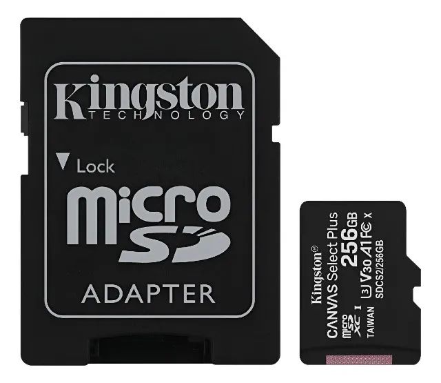 Cartão de Memória Kingston Select Plus 256GB SDCS2/256GB, novo e original.