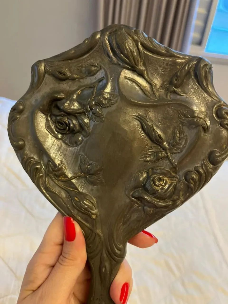 Espelho de mão século 19 antiquário - Foto 3
