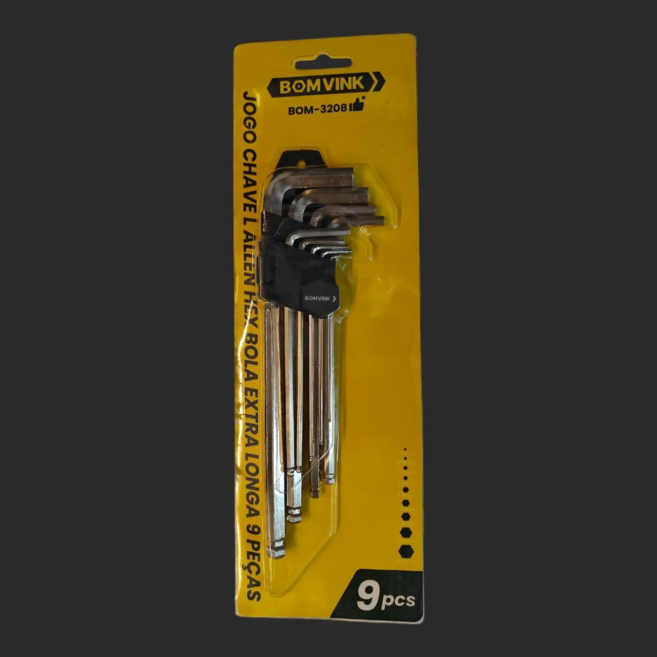 Jogo de Chaves Allen Hex Extra Longa 9 Peças