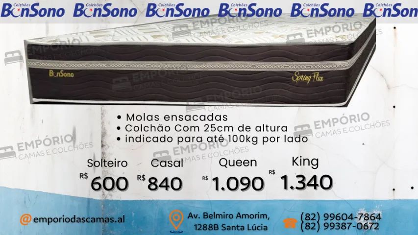 Colchão BonSono molas ou espuma colchões solteiro casal Queen King  - Foto 2