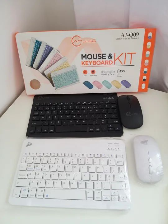 Conjunto De Mouse De Teclado Bluetooth Sem Fio Para Android/ios/iPad/Mac/tablet Branco - Foto 2