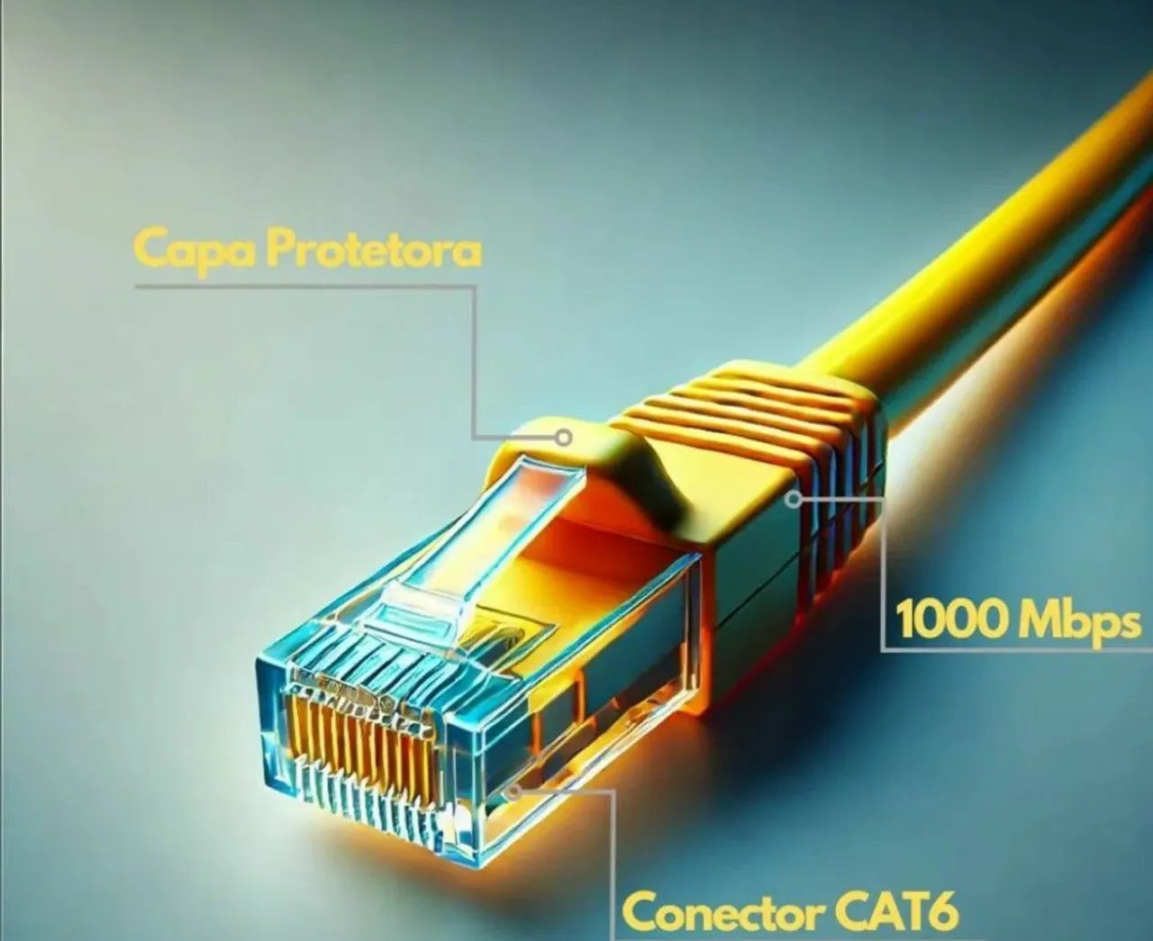 Cabo de Rede CAT6 Gigabit Ethernet 25 metros com Conector RJ45 