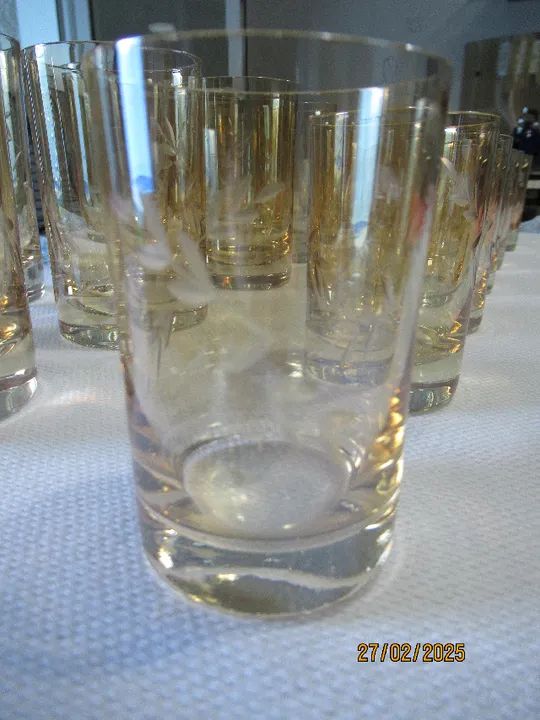 Cristais raros dourados lapidados com trigo copos belíssimos  - Foto 3