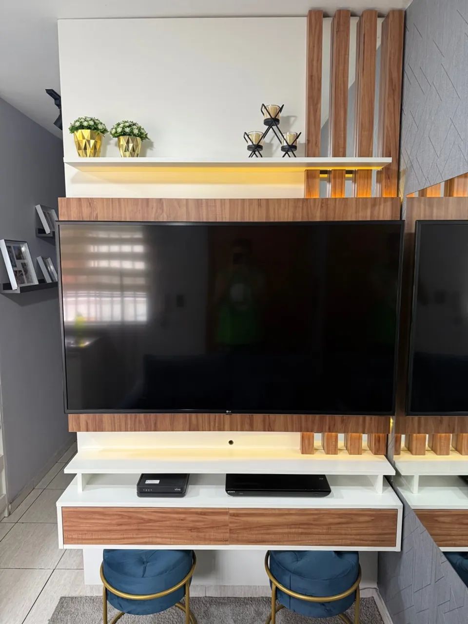 Painel Ripado em MDF planejado TV 65  - Foto 3