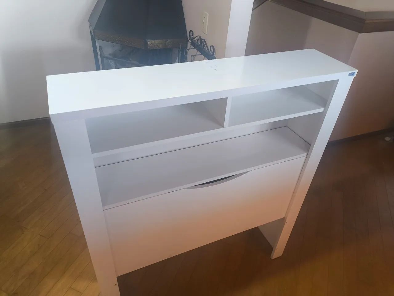Cabeceira com baú, branca para cama/ box solteiro