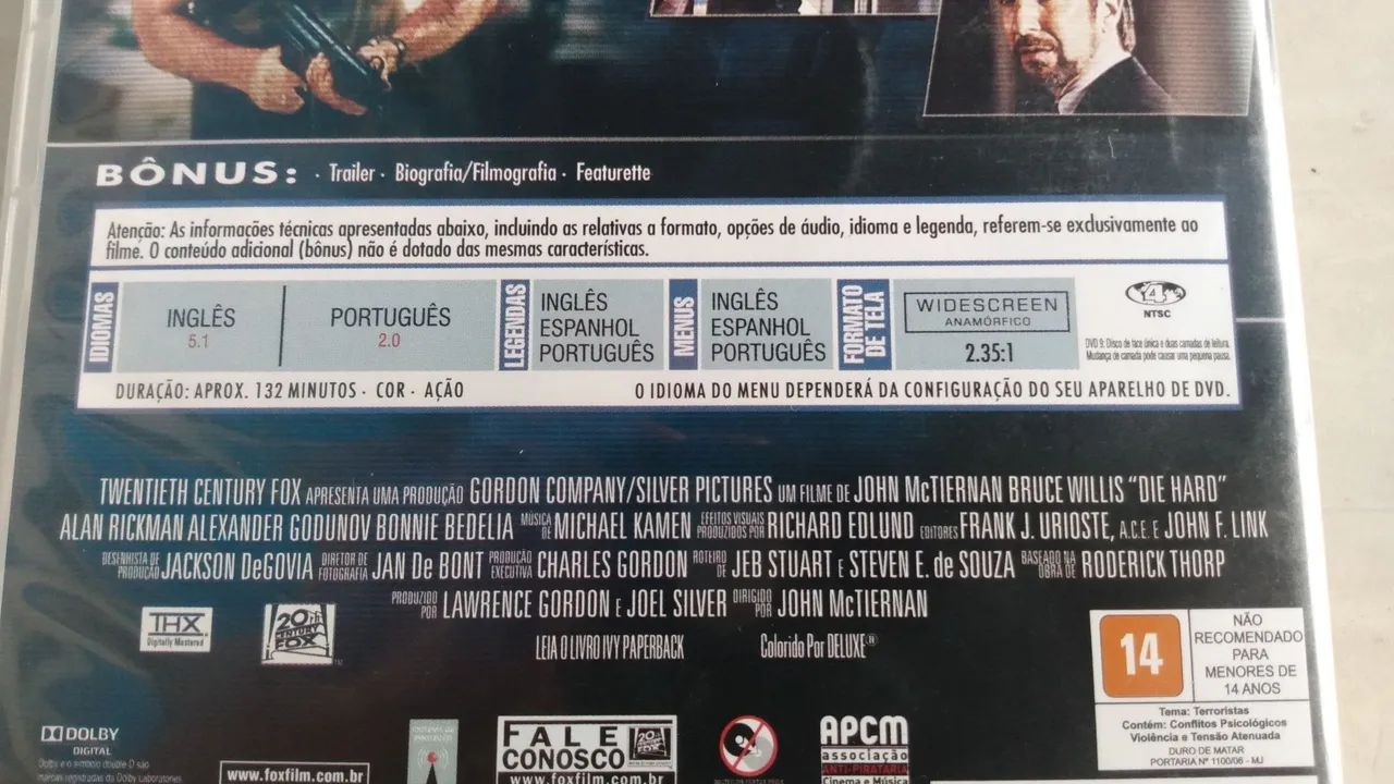 DVD original Duro de matar vol1 ótimo estado  - Foto 3