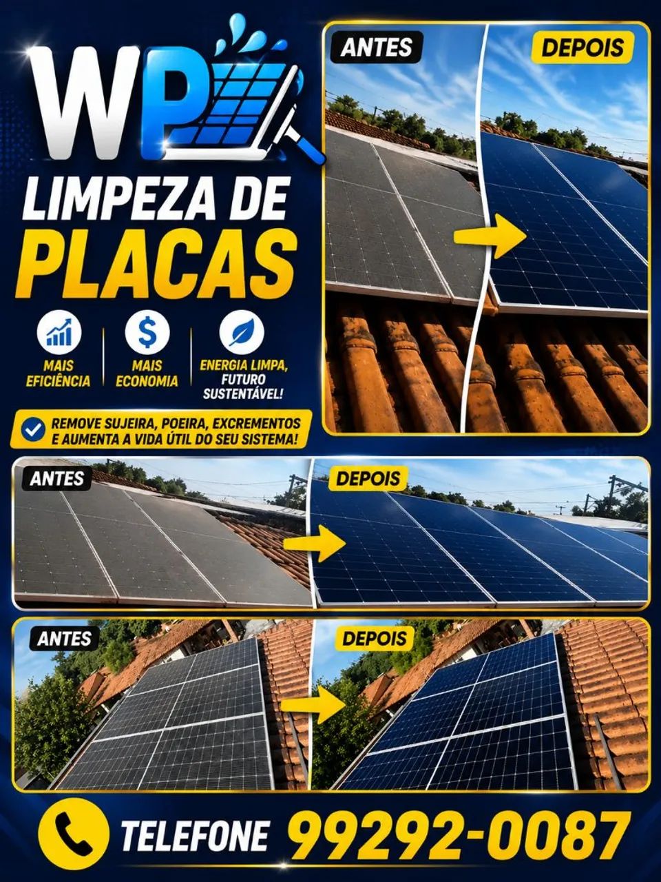 Limpeza de placa solar 