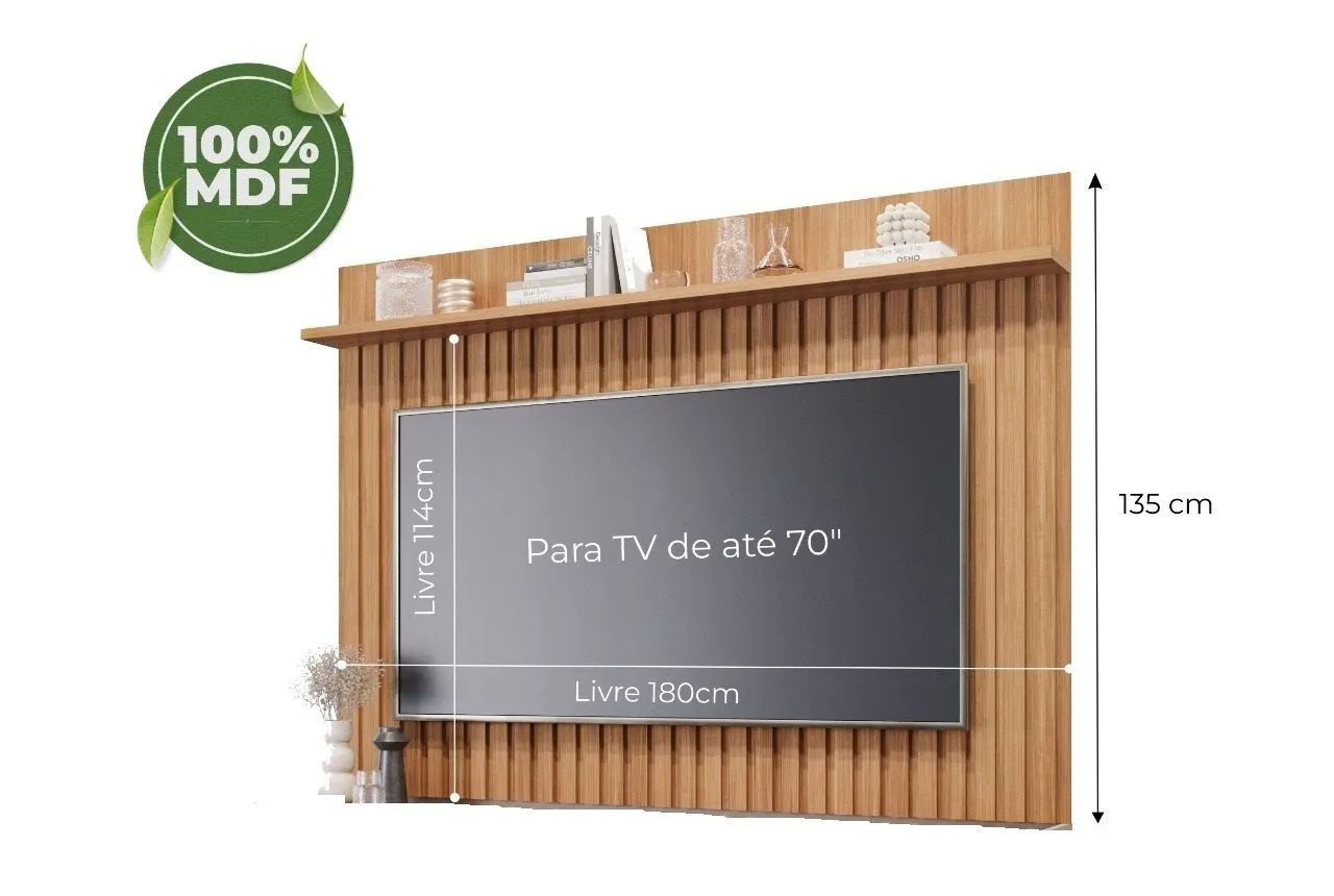 O PainelTrend para Tv Até 70 Polegadas Ripado Permobili - Foto 2