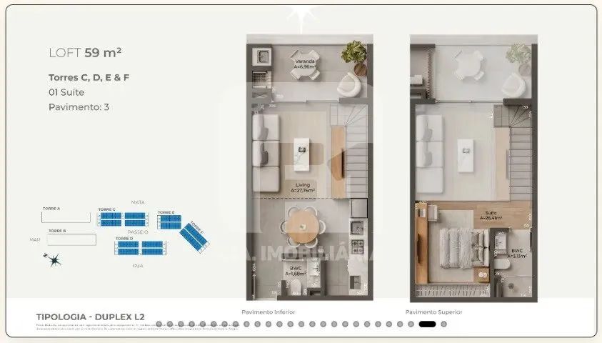 Loft duplex com vaga, à venda em Ponta das Canas - Foto 2