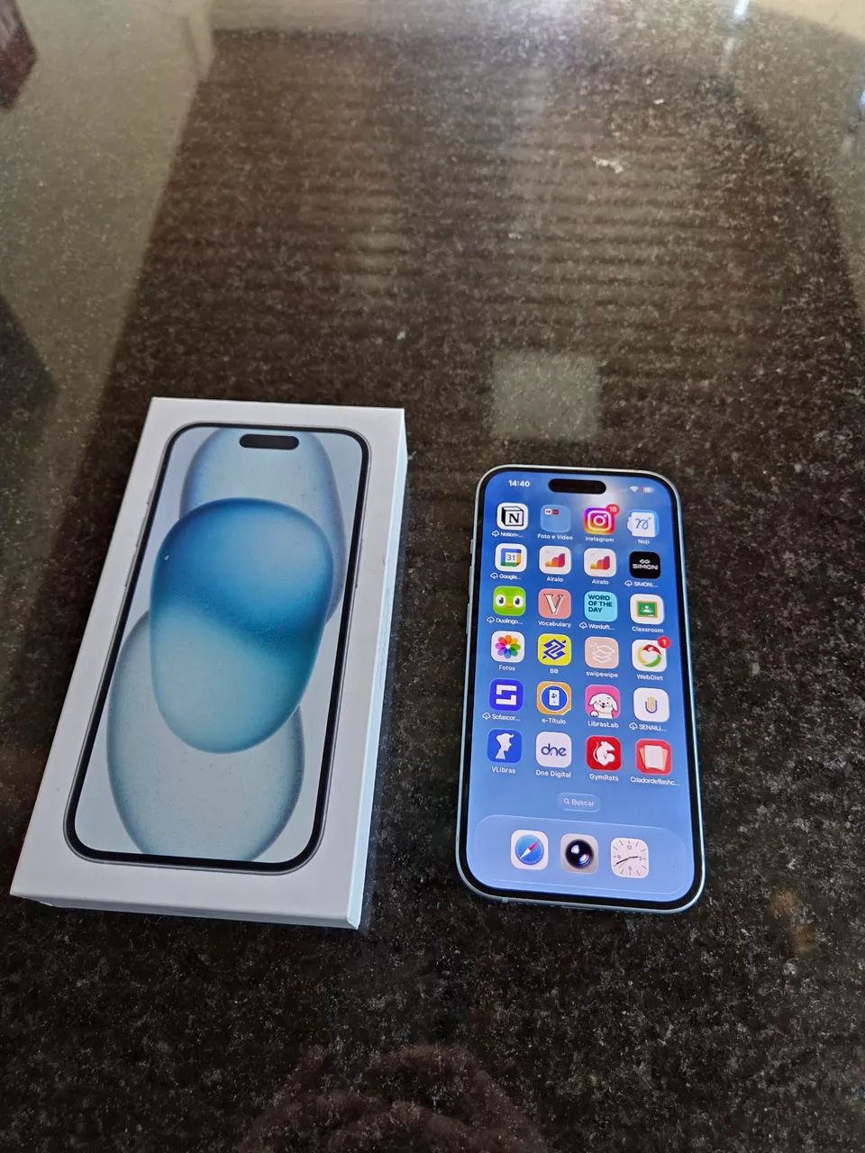 iPhone 15,  256GB, Blue, com caixa