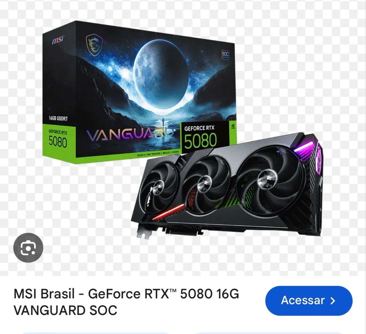 RTX 5080 MSI VANGUARD 16GB GDDR7