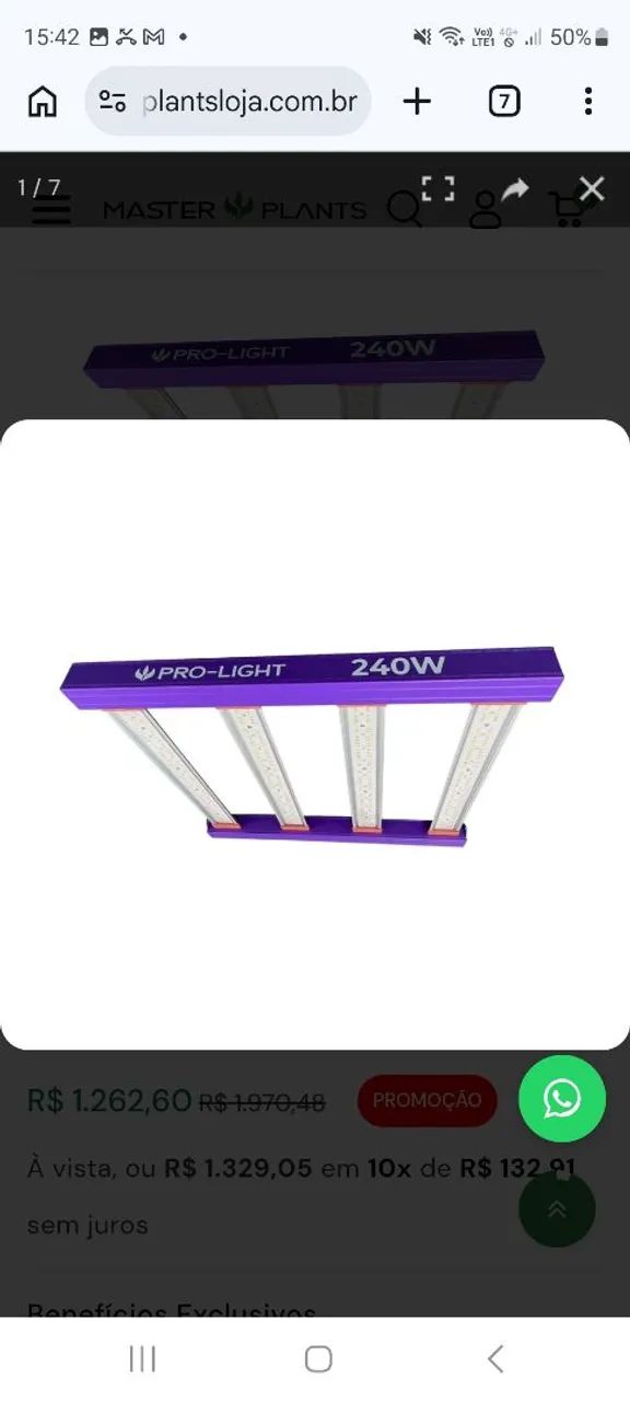 LED Cultivo QuantumBarra 240W ProLight - Foto 2