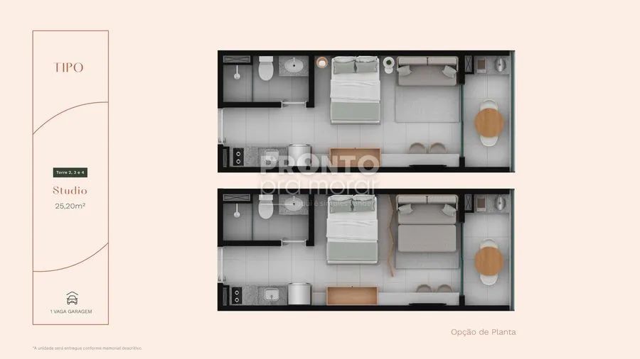 Flat com 1 quarto em Carneiros