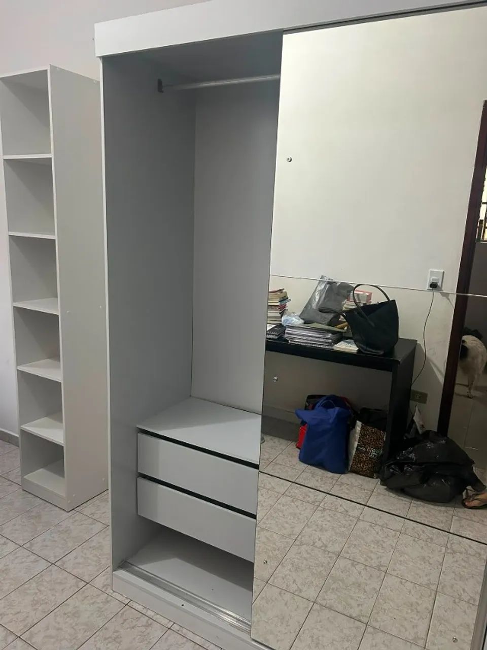 Guarda-Roupa Branco com Espelho - Foto 3