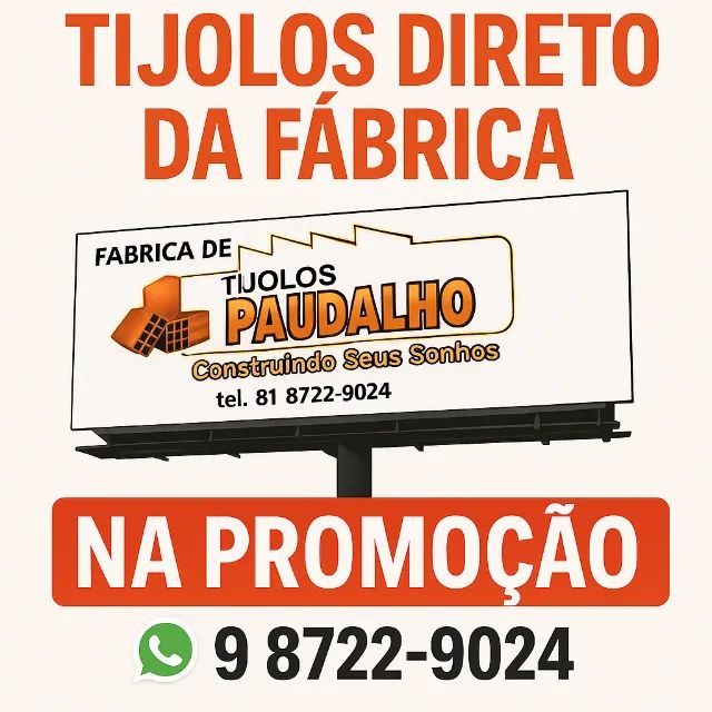 Tijolos Cerâmico em Vitória de S° Antão com Frete