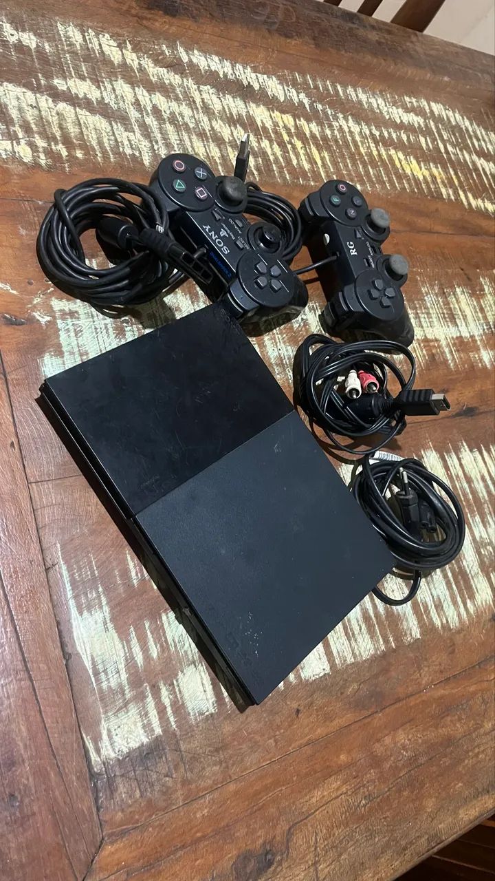 PS2 com cabos 2 consoles 