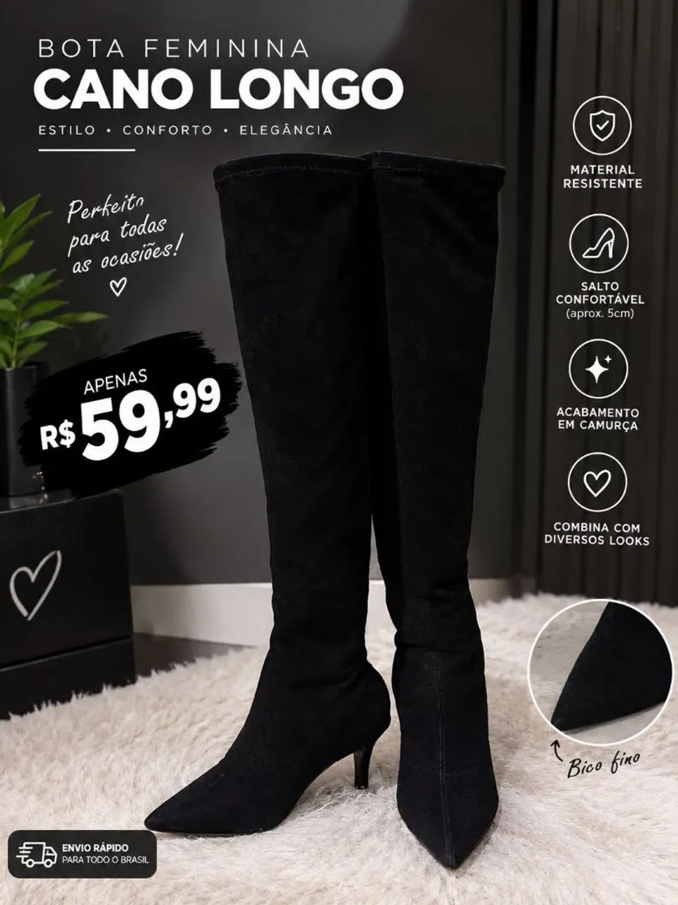 bota cano longo 