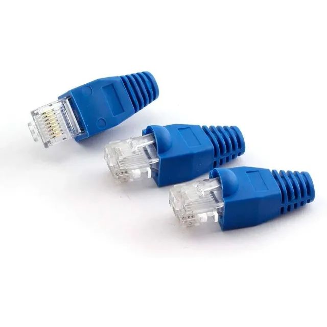 Kit 10 Conectores Rj45 Cat5e + Capa Azul *ENTREGA GRÁTIS* - Foto 2