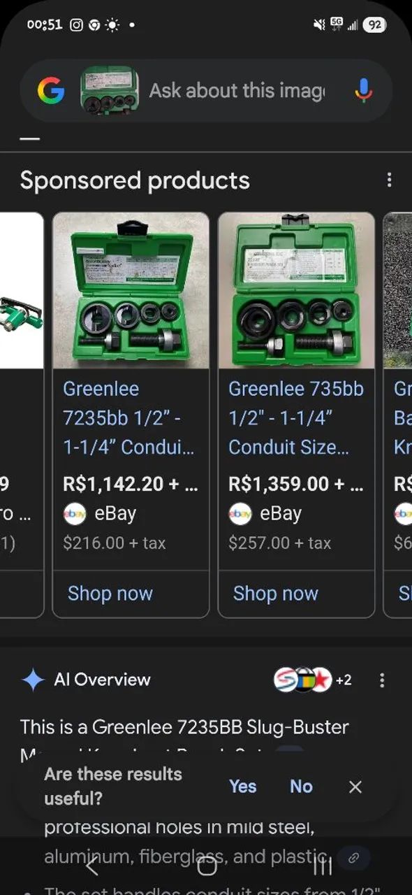 Vendo kit de perfuração Greenlee 735BB direto dos EUA.Fotos mostram preços de outros igual - Foto 3