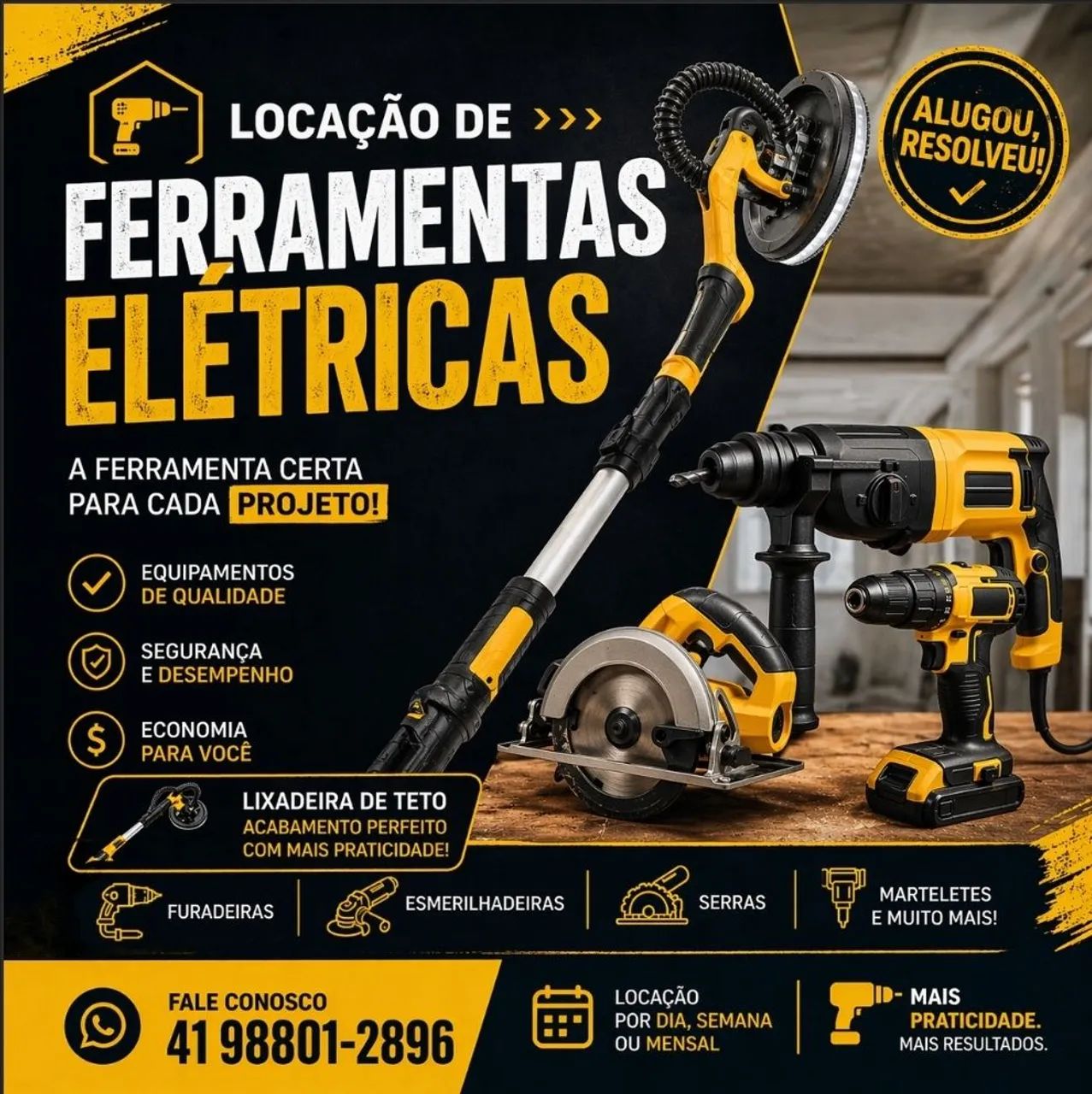 ALUGUEL FERRAMENTAS ELÉTRICAS 