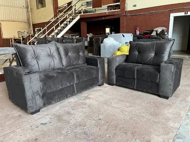 Sofá 2 e 3 lugares com porta copos  - Foto 3