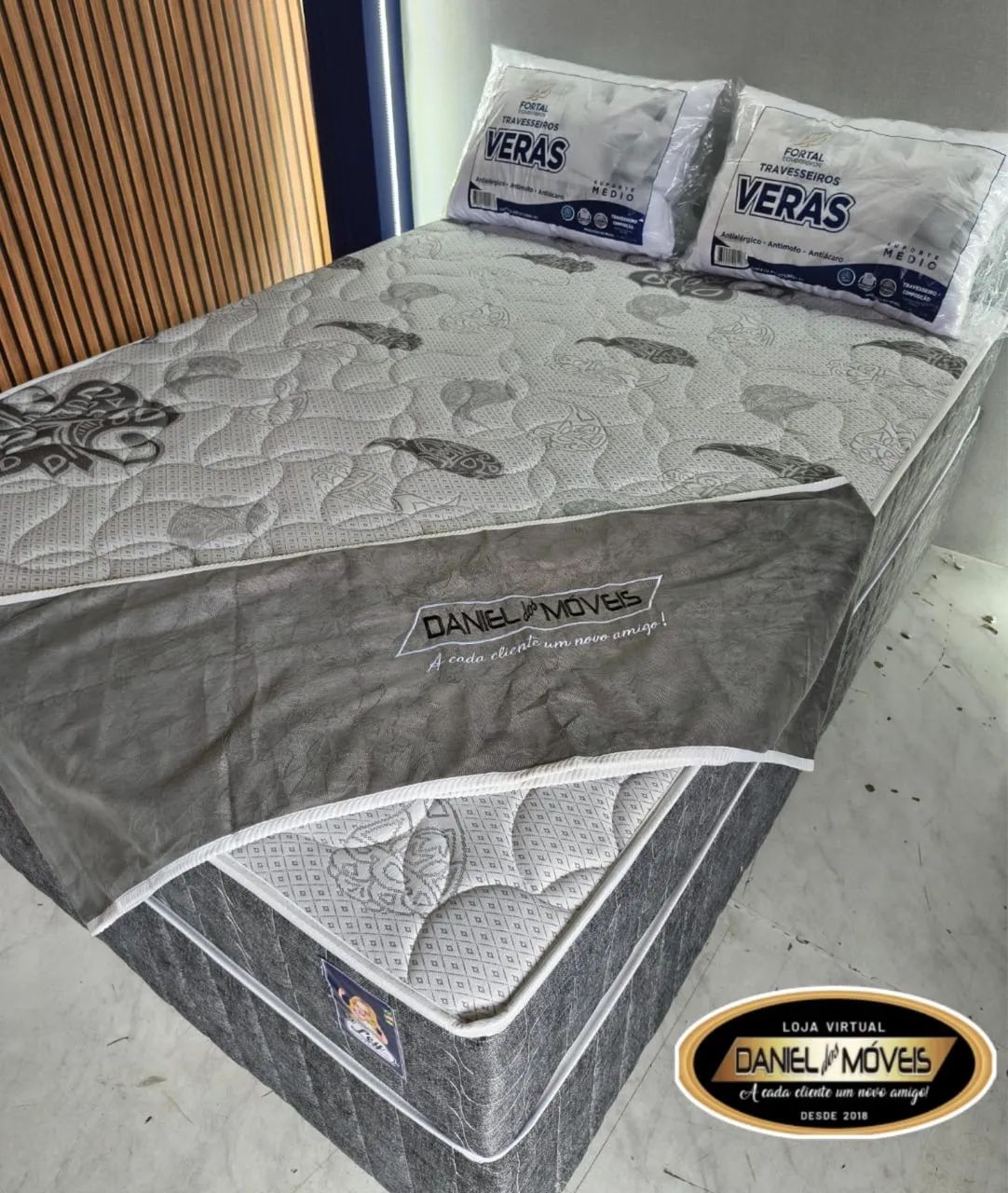 Cama box casal molas ensacadas _ Brinde 2 travesseiros - Foto 4