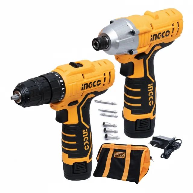 Combo Parafusadeira 3/8 + Chave Impacto Sex 1/4 12V CKLI1201-9 Ingco - Foto 2