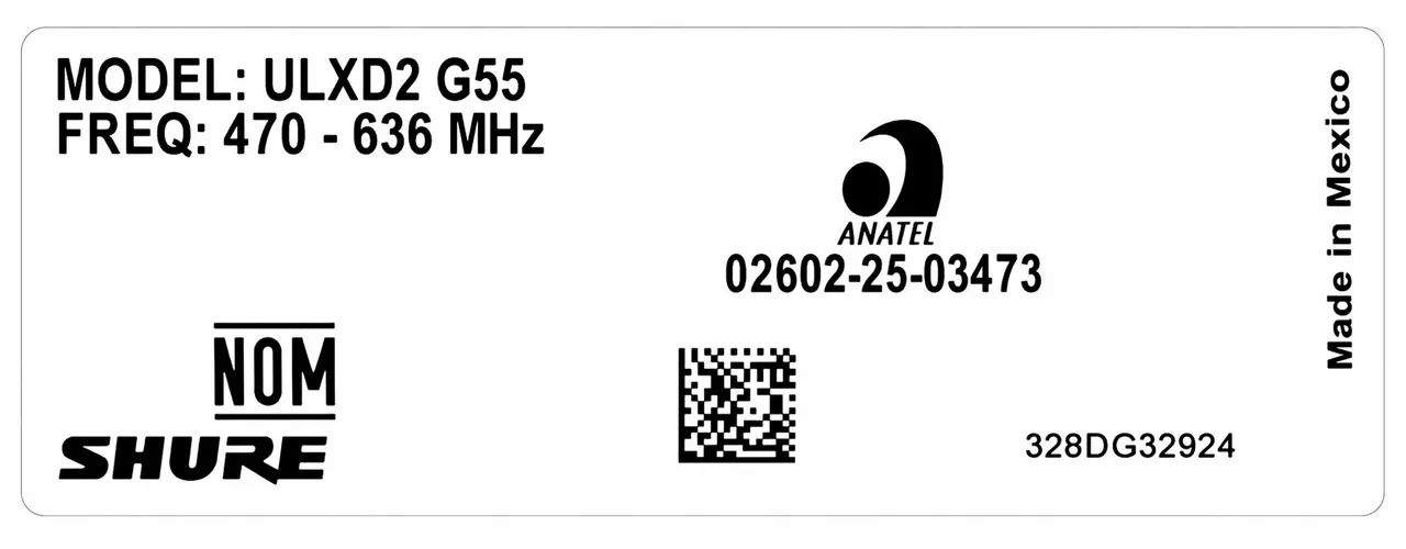 Transmissor Microfone Bastão Sem Fio Digital Shure ULXD2 (G55: 470 a 636 MHz) - Foto 5