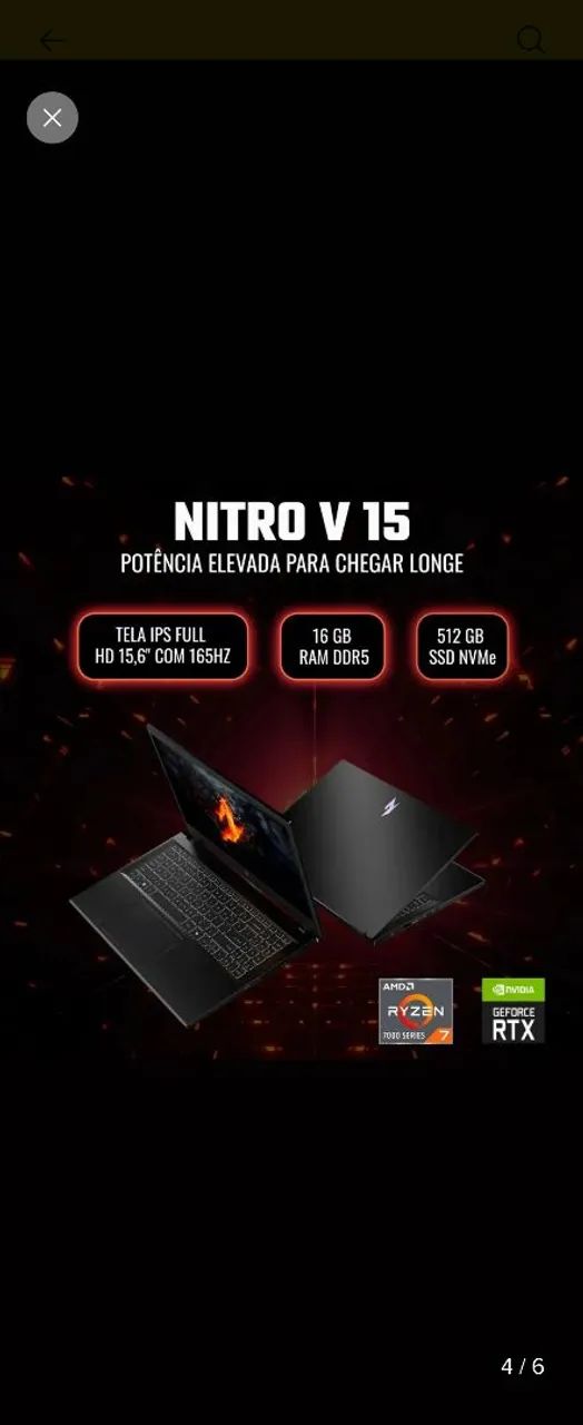 Notebook Gamer Acer Nitro V15 - Foto 4