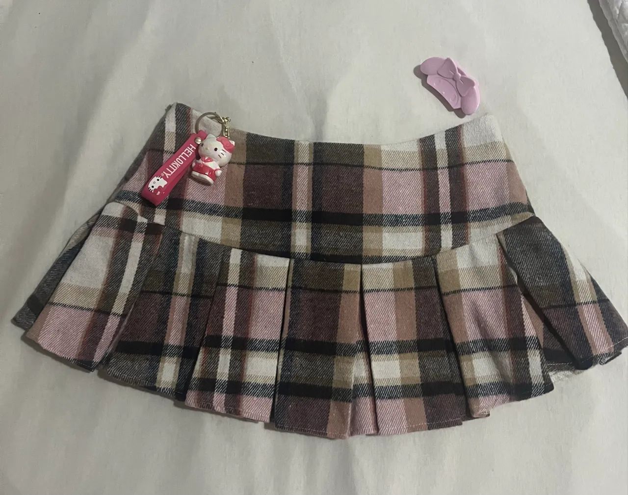 Saia plissada rosa